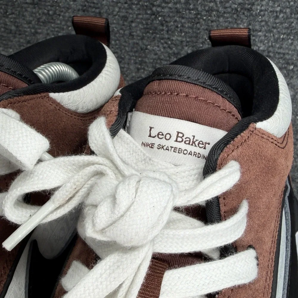 Nike SB React Leo Baker Sneakers Men's 13 Light Chocolate White Brown Skate Shoe